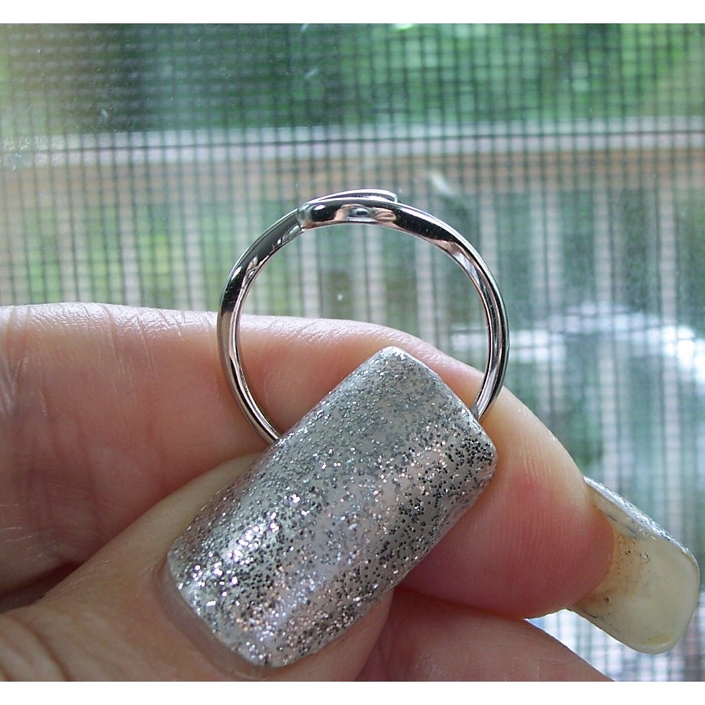 925 STERLING SILVER Ocean Wave High Polished Ring - Picture 5 of 13